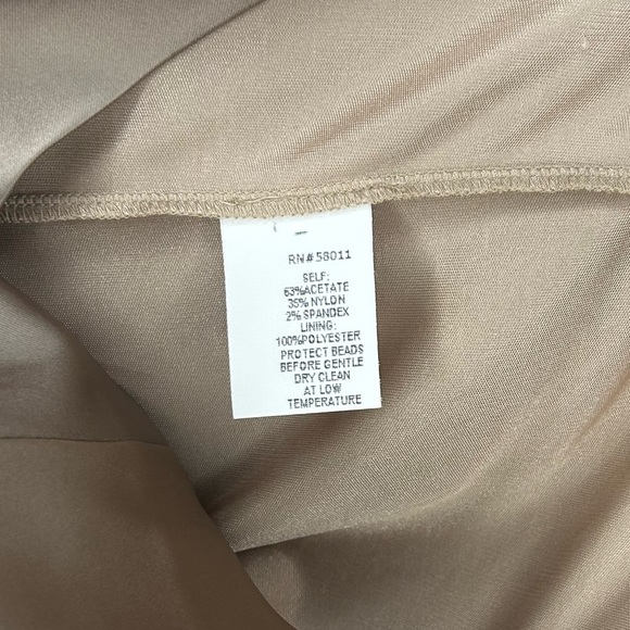 Women’s David Meister Gold Jeweled Acetate Nylon Sleeveless Midi Dress Size 8 - Picture 9 of 9